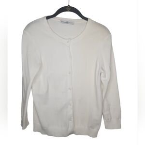 Signature Collection Women's White/Cream Soft Lightweight Cardigan Size SP